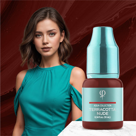 PhiAcademy PMU Aqua Terracotta Nude Pigment 10ml — product colour presentation