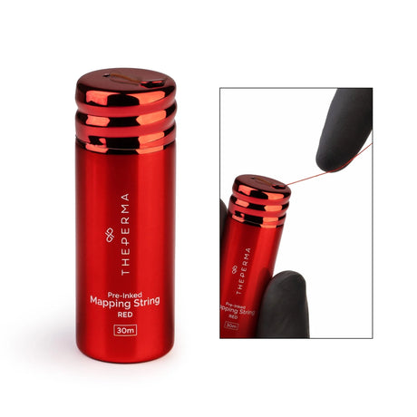 The Perma Mapping String Bottle in black, red, and white with a sleek design and visible string mapping markings.