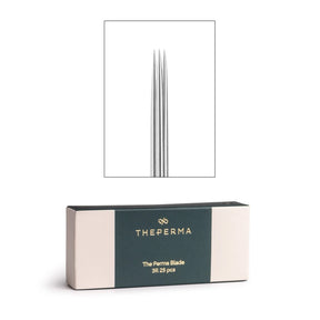 Set of 25 The Perma Microblading Blades 3R for precise eyebrow tattooing and microblading procedures.