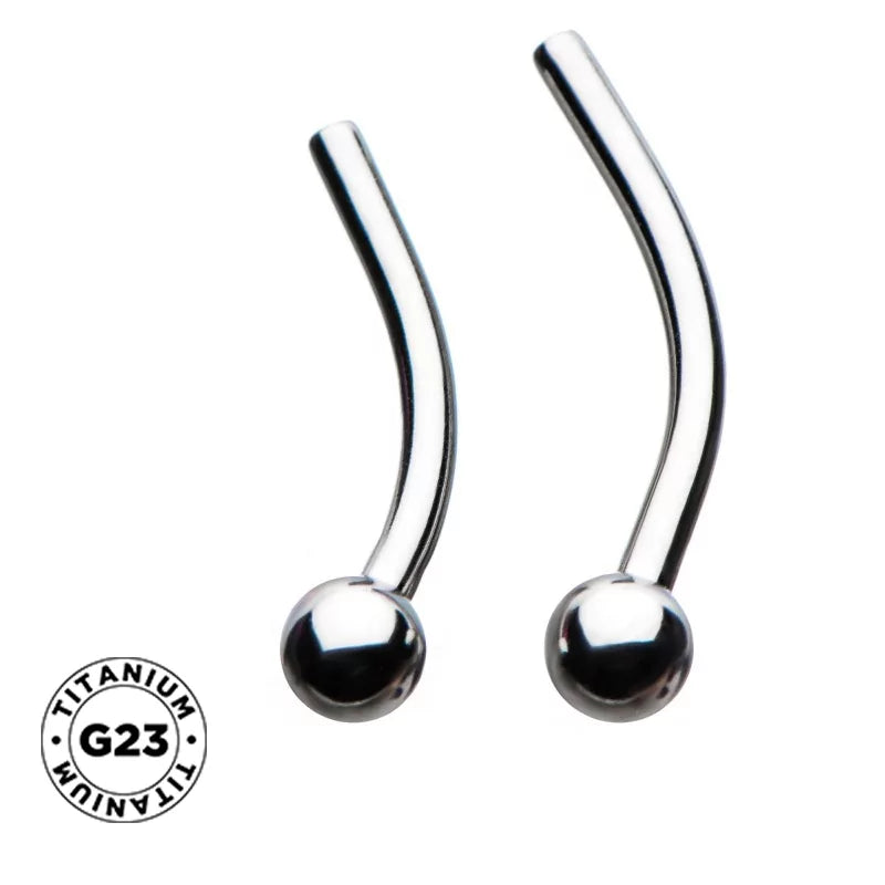 Titanium Push In Curved Labret