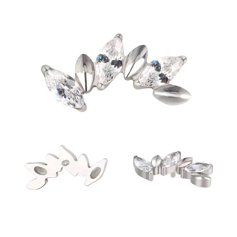 Titanium Ring Alternate Marquise