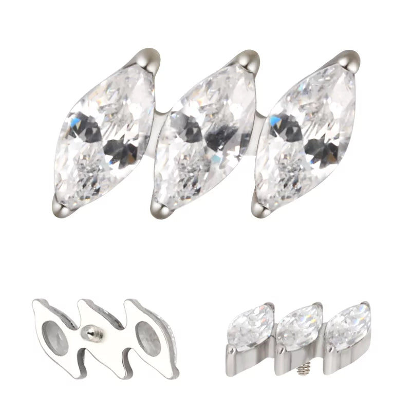 Titanium Ring Diagonal Marquise