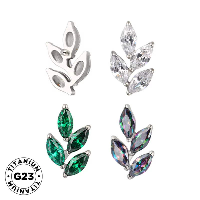 Titanium Ring Leaf Shape