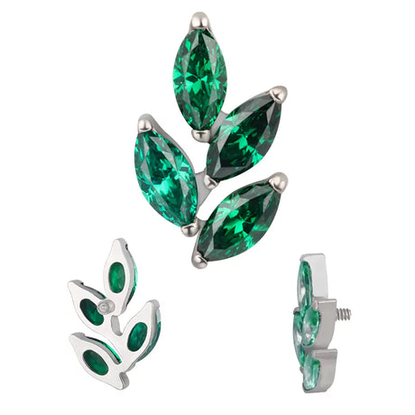 Titanium Ring Leaf Shape