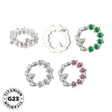 Titanium Ring Olive Wreath