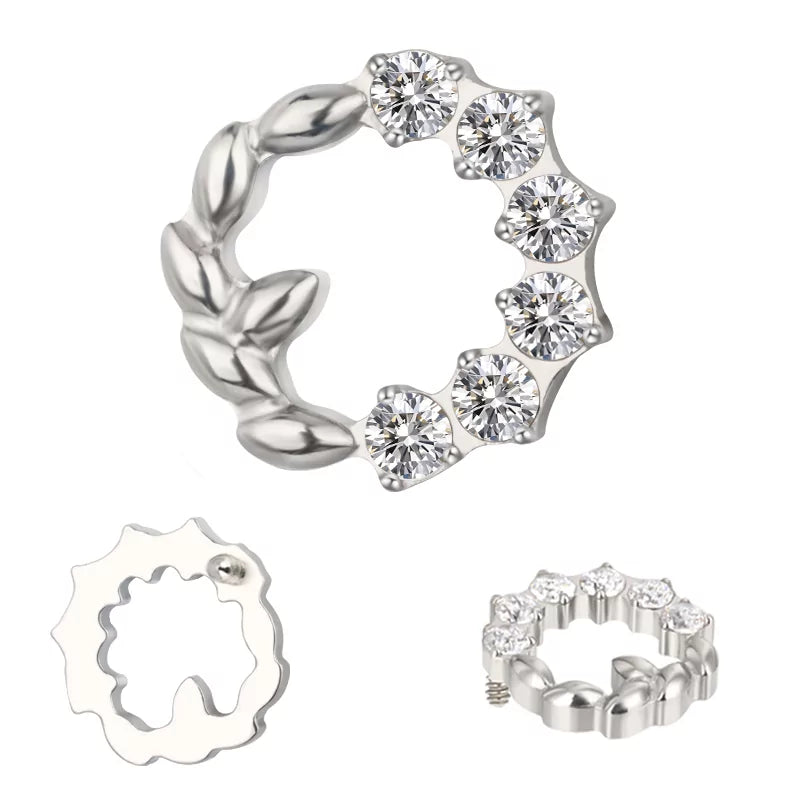 Titanium Ring Olive Wreath