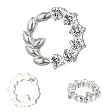 Titanium Ring Olive Wreath