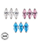 Titanium Ring Parallel Marquise