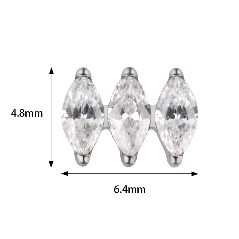 Titanium Ring Parallel Marquise