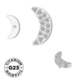 Titanium Ring Paved Moon