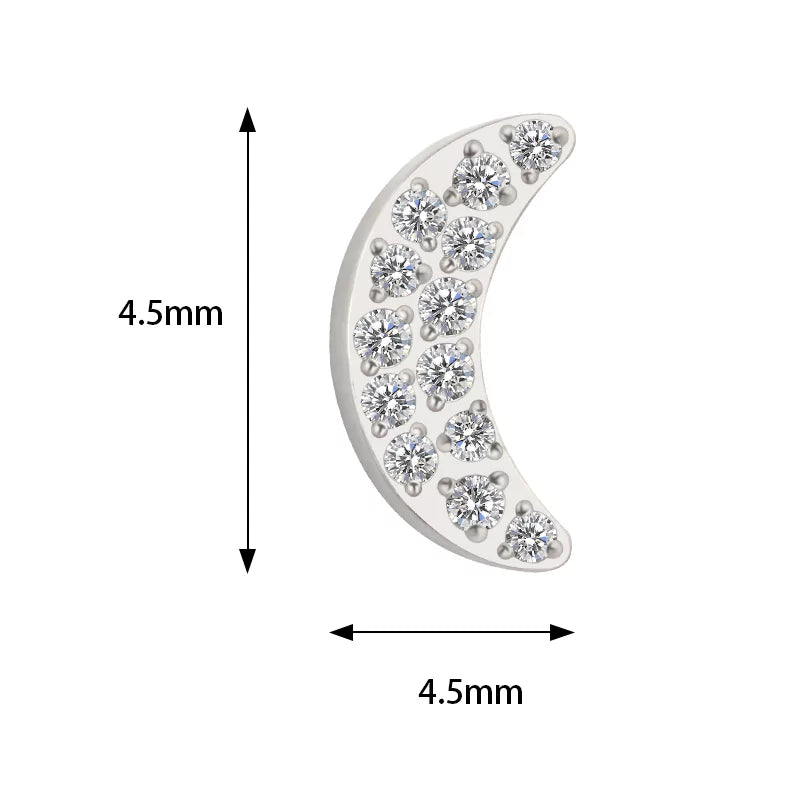 Titanium Ring Paved Moon