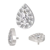 Titanium Ring Paved Pear