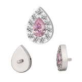 Titanium Ring Paved Pear