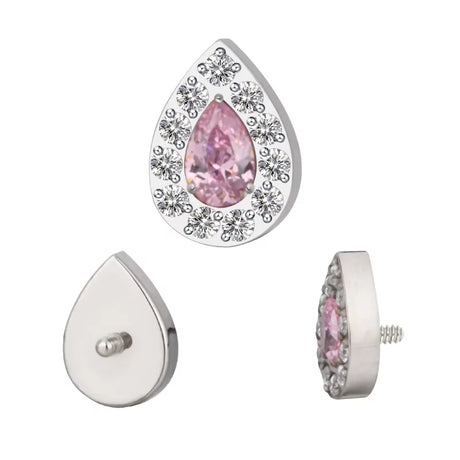 Titanium Ring Paved Pear