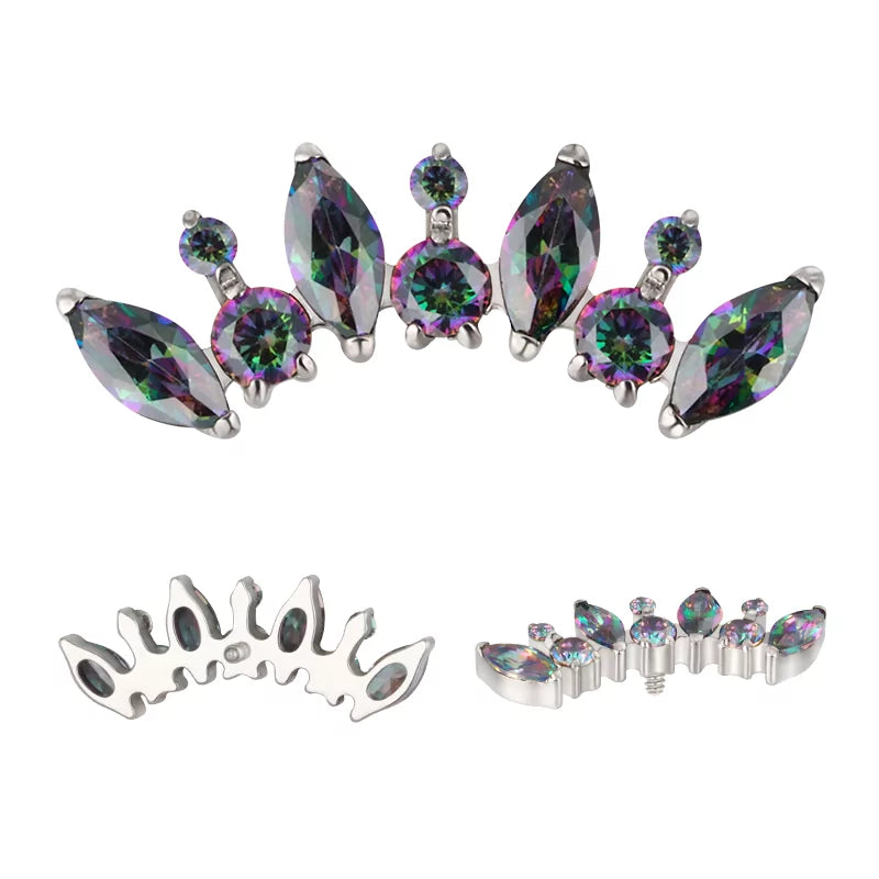 Titanium Ring Round And Marquise