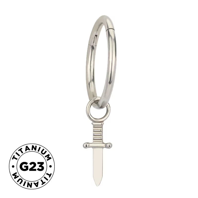 Titanium Ring Sword Dangle