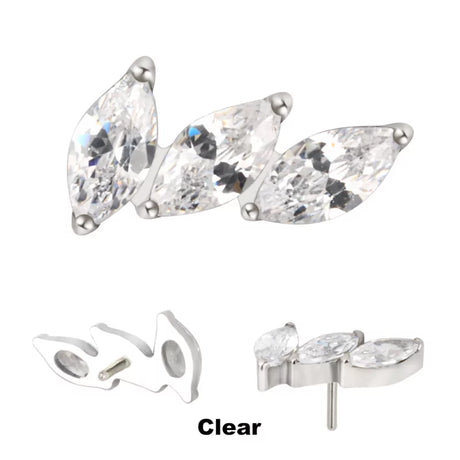 Titanium Ring Tips 3 Prong Curved Fan