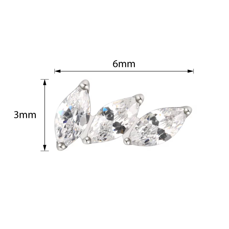 Titanium Ring Tips 3 Prong Curved Fan