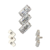Titanium Ring Tips 3 Rectangle Bezel