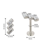 Titanium Ring Tips 3 Rectangle Bezel