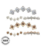 Titanium Ring Tips 5 Prong Zirconia Bezel