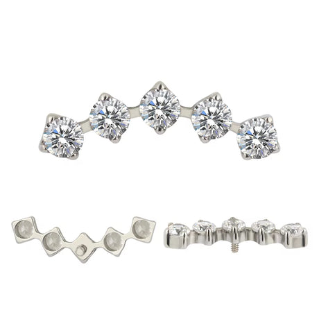 Titanium Ring Tips 5 Prong Zirconia Bezel