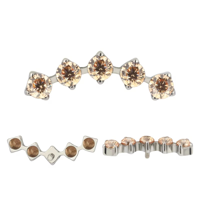 Titanium Ring Tips 5 Prong Zirconia Bezel