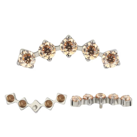 Titanium Ring Tips 5 Prong Zirconia Bezel