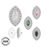 Titanium Ring Tips Marquise Bezel Set