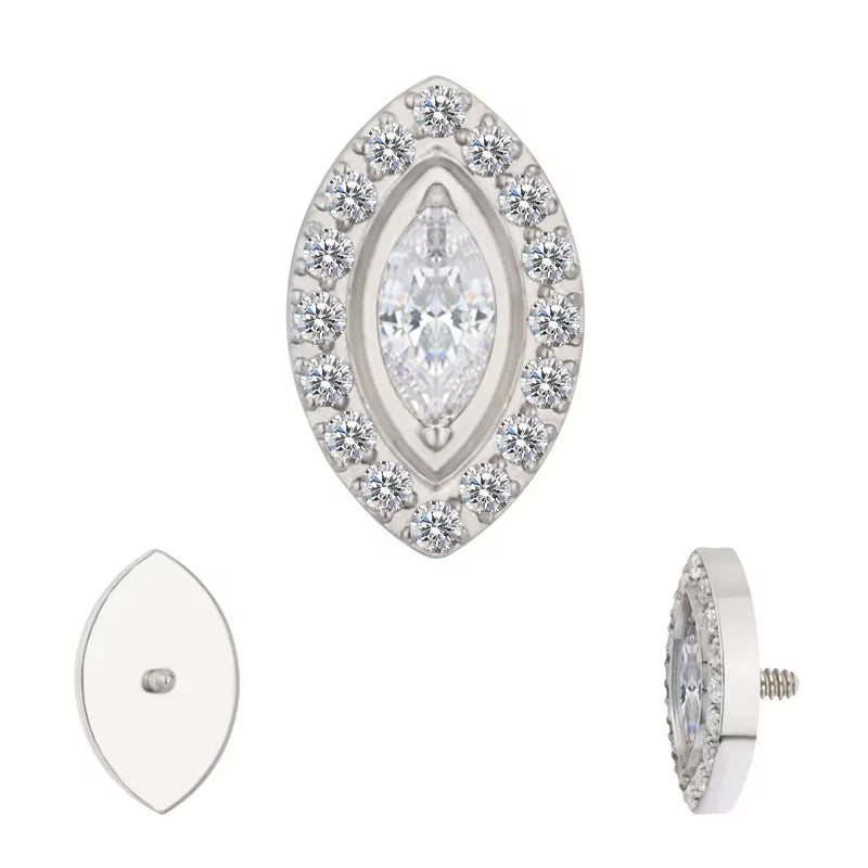 Titanium Ring Tips Marquise Bezel Set