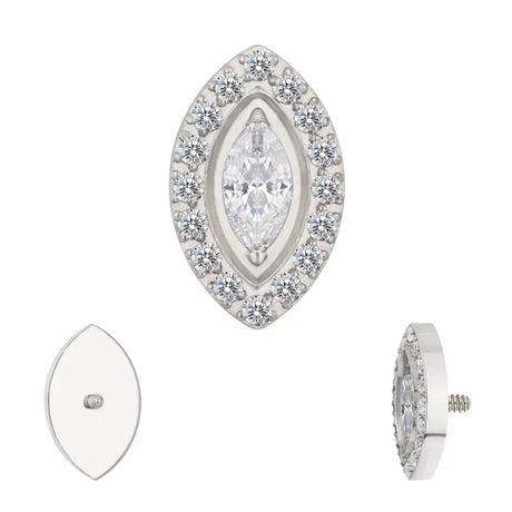 Titanium Ring Tips Marquise Bezel Set