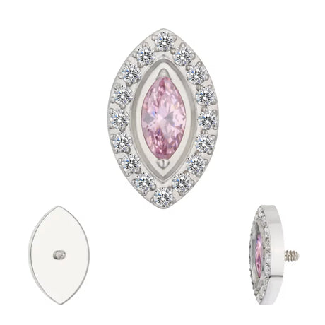 Titanium Ring Tips Marquise Bezel Set