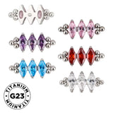 Titanium Ring Tri Bead Bezel