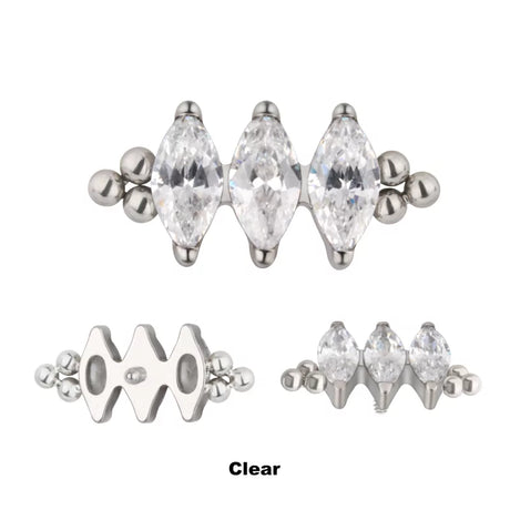 Titanium Ring Tri Bead Bezel