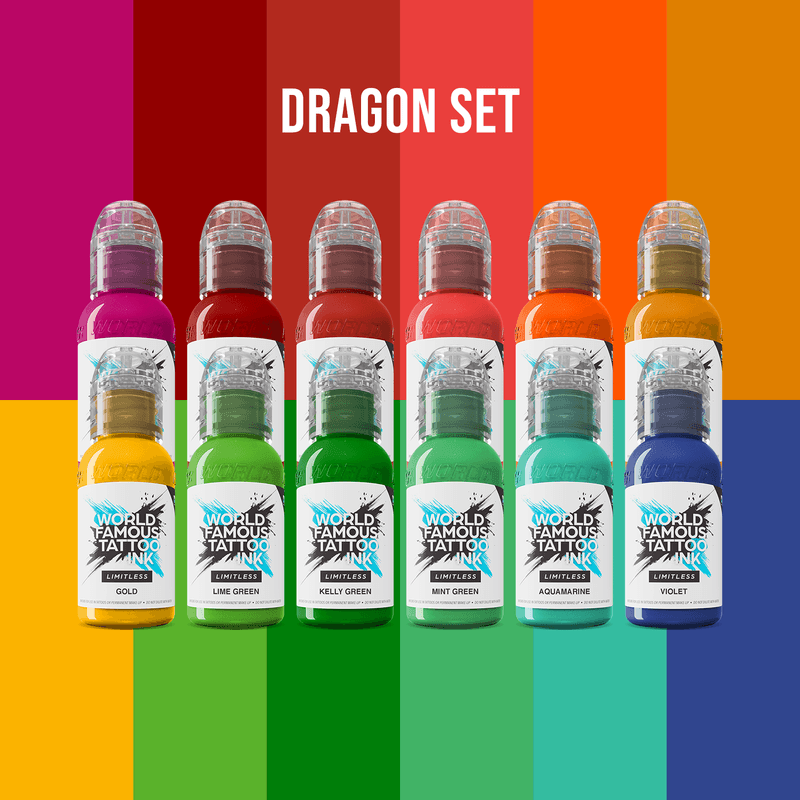 World Famous Tattoo Ink Dragon Pigment Set 12x30ml