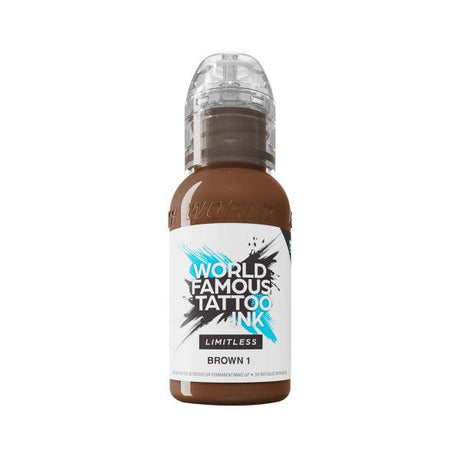 World Famous Limitless Tattoo Ink Brown 1 30ml - BVShop