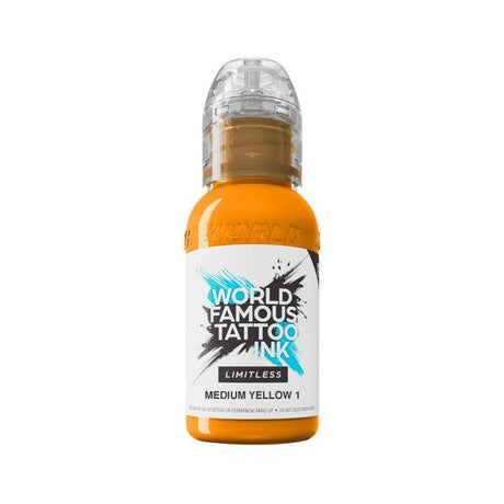 World Famous Limitless Tattoo Ink Medium Yellow 1 30ml - BVShop